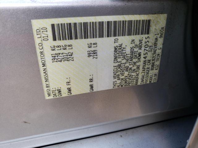 Photo 10 from auction – 2010 NISSAN ALTIMA BAS with VIN 1N4AL2APXAN457055