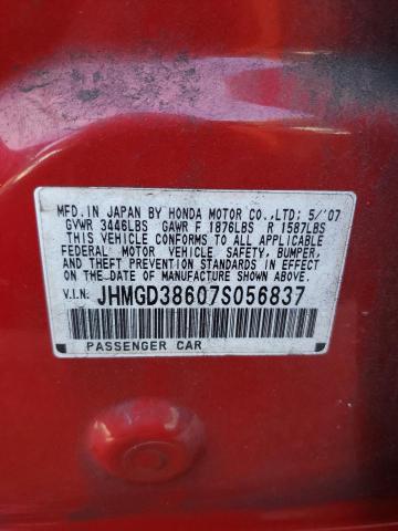 Photo 10 from auction – 2007 HONDA FIT S with VIN JHMGD38607S056837
