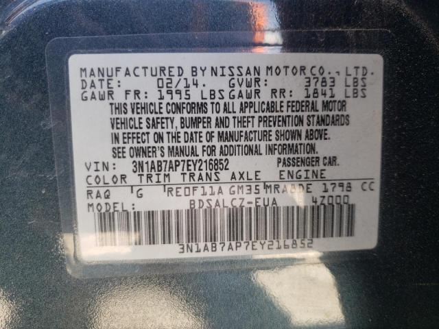 Photo 10 from auction – 2014 NISSAN SENTRA S with VIN 3N1AB7AP7EY216852