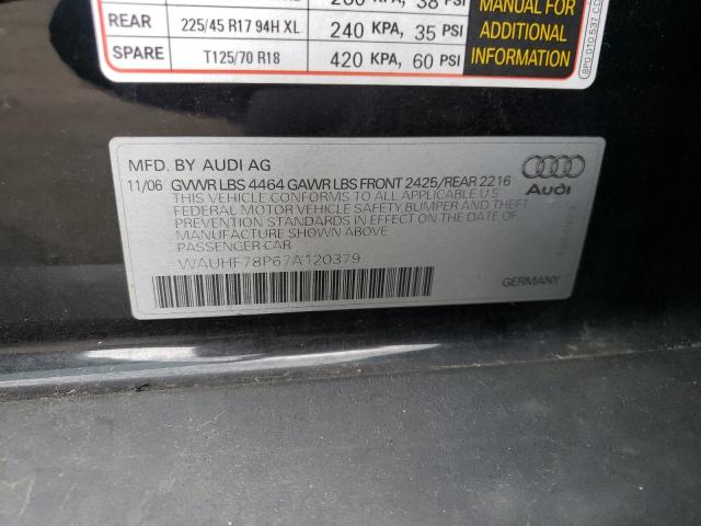Photo 10 from auction – 2007 AUDI A3 2 with VIN WAUHF78P67A120379