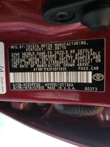 Photo 10 from auction – 2015 TOYOTA CAMRY LE with VIN 4T1BF1FK3FU975935