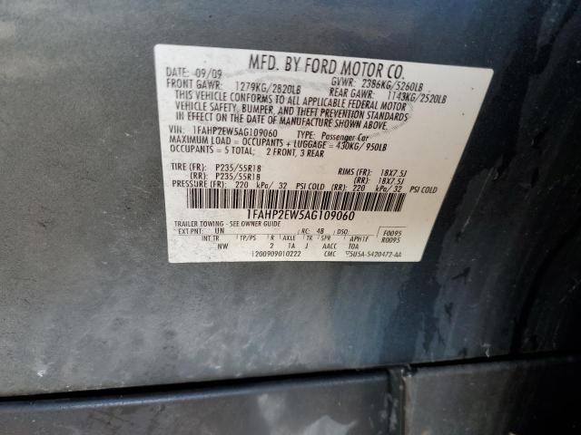 Photo 10 from auction – 2010 FORD TAURUS SEL with VIN 1FAHP2EW5AG109060