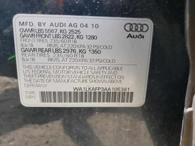Photo 10 from auction – 2010 AUDI Q5 PREMIUM with VIN WA1LKAFP3AA105381