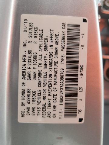 Photo 10 from auction – 2010 HONDA ACCORD LX with VIN 1HGCP2F37AA080769