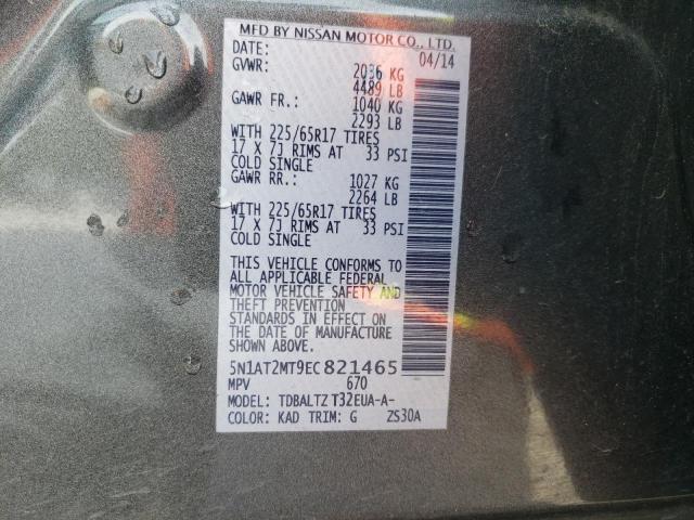 Photo 10 from auction – 2014 NISSAN ROGUE S with VIN 5N1AT2MT9EC821465
