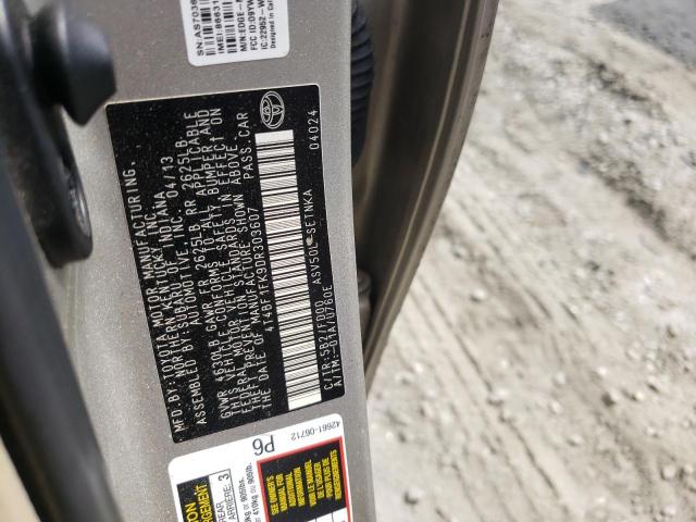 Photo 10 from auction – 2013 TOYOTA CAMRY L with VIN 4T4BF1FK9DR303607