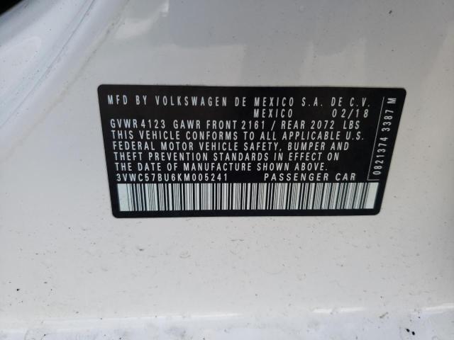 Photo 10 from auction – 2019 VOLKSWAGEN JETTA S with VIN 3VWC57BU6KM005241