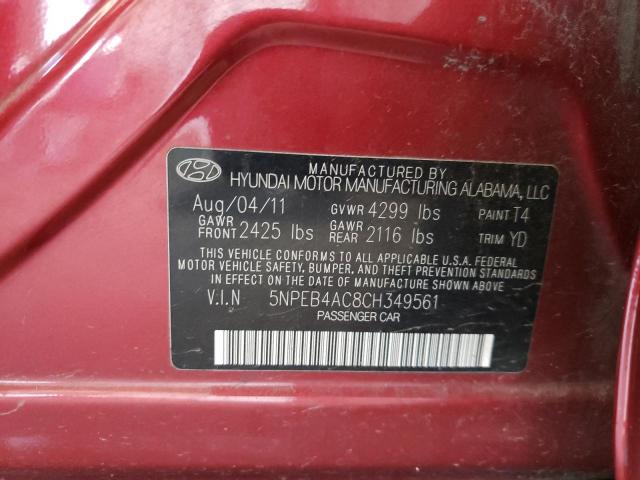 Photo 10 from auction – 2012 HYUNDAI SONATA GLS with VIN 5NPEB4AC8CH349561