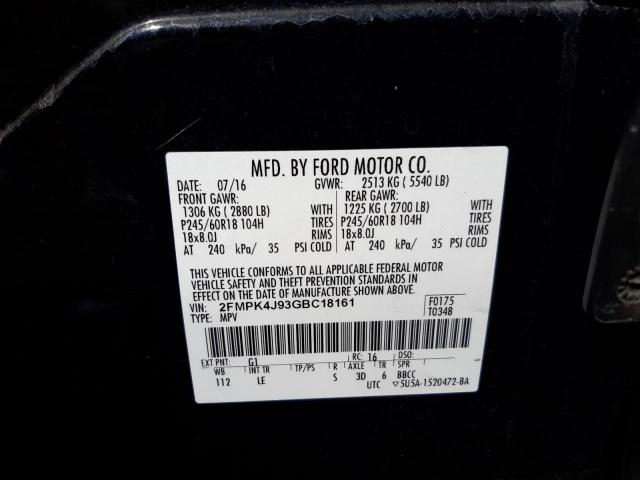 Photo 10 from auction – 2016 FORD EDGE SEL with VIN 2FMPK4J93GBC18161