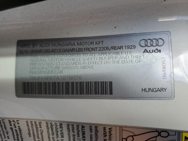 Photo 10 from auction – 2010 AUDI TT PREMIUM with VIN TRUFFAFK7A1016026