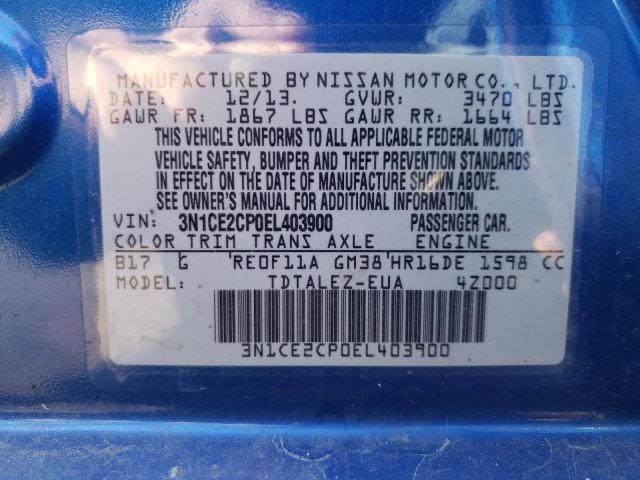 Photo 10 from auction – 2014 NISSAN VERSA NOTE with VIN 3N1CE2CP0EL403900