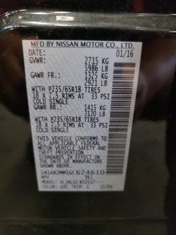 Photo 10 from auction – 2016 NISSAN PATHFINDER with VIN 5N1AR2MM1GC624610