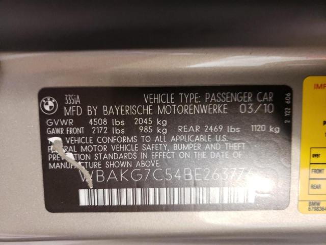 Photo 10 from auction – 2011 BMW 335 I with VIN WBAKG7C54BE263776