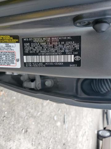 Photo 10 from auction – 2005 TOYOTA CAMRY LE with VIN 4T1BF30K45U606763