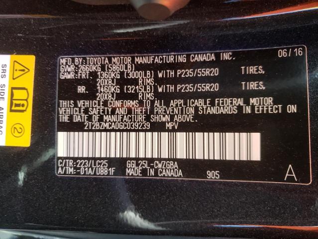 Photo 10 from auction – 2016 LEXUS RX 350 BAS with VIN 2T2BZMCA0GC039239