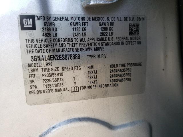 Photo 10 from auction – 2014 CHEVROLET CAPTIVA LT with VIN 3GNAL4EK2ES678883