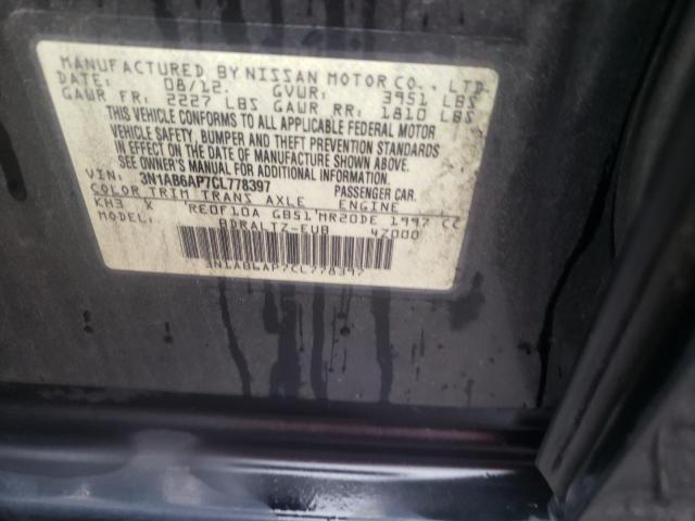 Photo 10 from auction – 2012 NISSAN SENTRA 2.0 with VIN 3N1AB6AP7CL778397