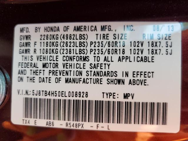 Photo 10 from auction – 2014 ACURA RDX TECHNO with VIN 5J8TB4H50EL008928