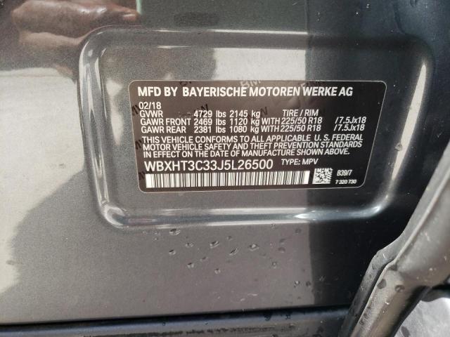 Photo 10 from auction – 2018 BMW X1 XDRIVE2 with VIN WBXHT3C33J5L26500