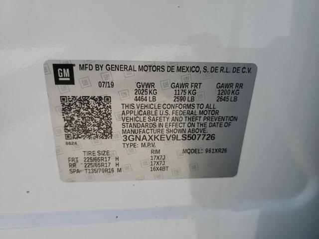 Photo 10 from auction – 2020 CHEVROLET EQUINOX LT with VIN 3GNAXKEV9LS507726