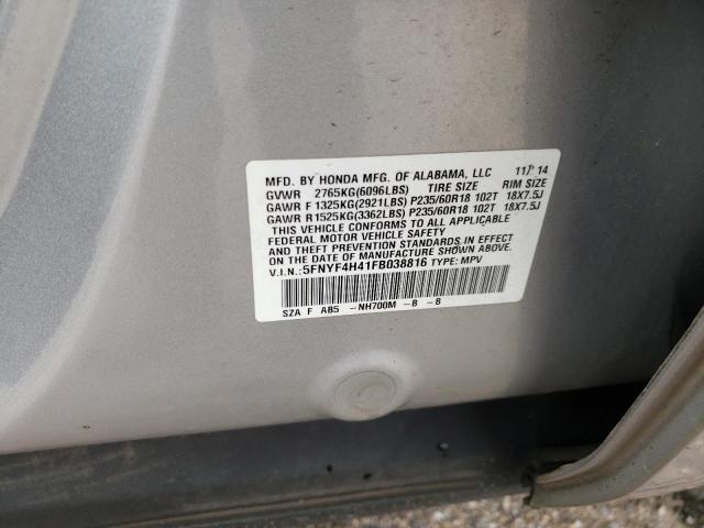 Photo 10 from auction – 2015 HONDA PILOT EX with VIN 5FNYF4H41FB038816