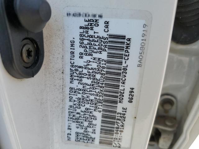 Photo 10 from auction – 2004 TOYOTA CAMRY LE with VIN 4T1BE32K84U287012