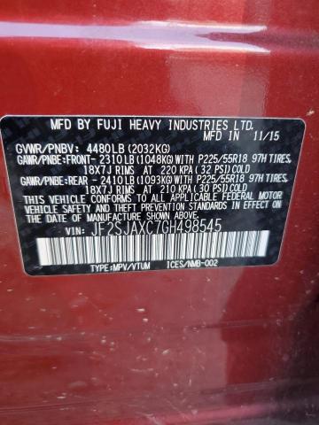 Photo 10 from auction – 2016 SUBARU FORESTER 2 with VIN JF2SJAXC7GH498545