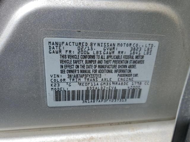 Photo 10 from auction – 2015 NISSAN SENTRA S with VIN 3N1AB7AP3FY237313