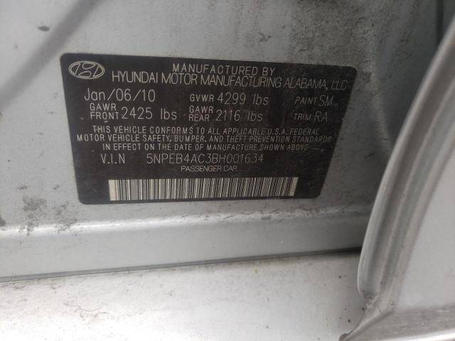 Photo 10 from auction – 2011 HYUNDAI SONATA GLS with VIN 5NPEB4AC3BH001634