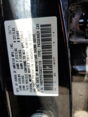 Photo 10 from auction – 2012 HONDA ACCORD SE with VIN 1HGCP2F67CA037126