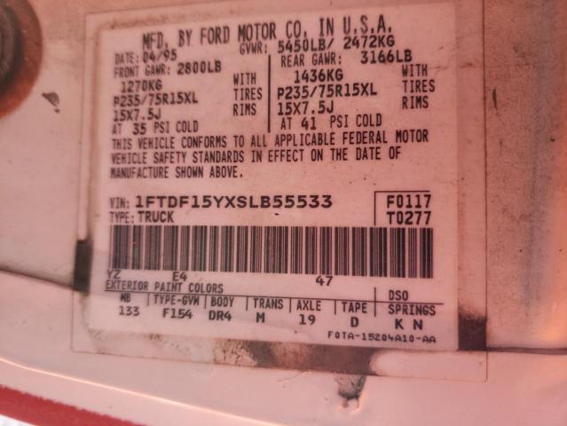 Photo 10 from auction – 1995 FORD F150 with VIN 1FTDF15YXSLB55533