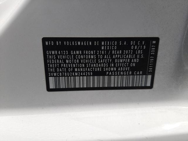 Photo 10 from auction – 2019 VOLKSWAGEN JETTA S with VIN 3VWCB7BU2KM244259