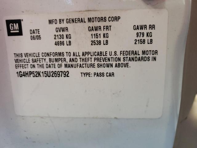 Photo 10 from auction – 2005 BUICK LESABRE CU with VIN 1G4HP52K15U269792