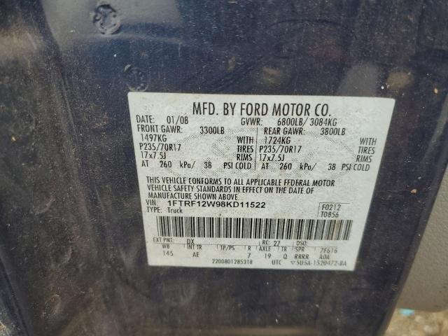 Photo 10 from auction – 2008 FORD F150 with VIN 1FTRF12W98KD11522