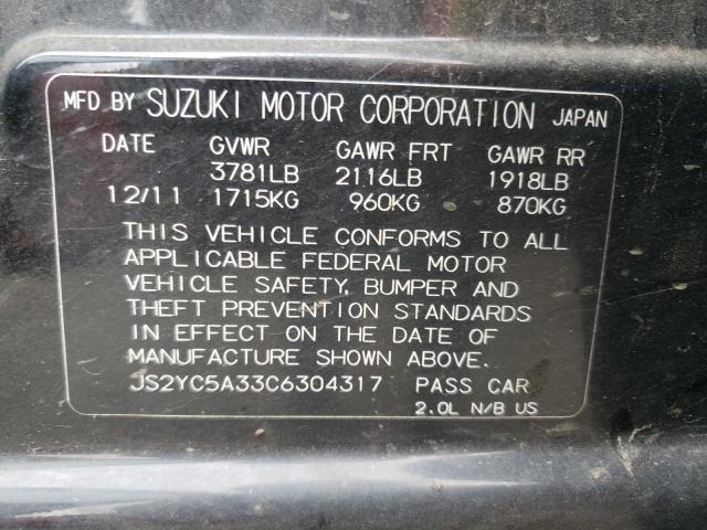 Photo 10 from auction – 2012 SUZUKI SX4 LE with VIN JS2YC5A33C6304317