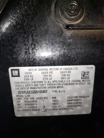 Photo 10 from auction – 2016 CHEVROLET EQUINOX LT with VIN 2GNFLGE32G6193497