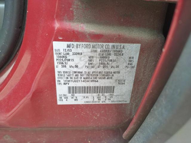Photo 10 from auction – 2004 FORD ESCAPE XLS with VIN 1FMYU02114DA18966