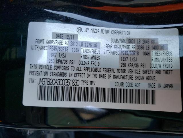 Photo 10 from auction – 2012 MAZDA CX-9 with VIN JM3TB2CA3C0351830