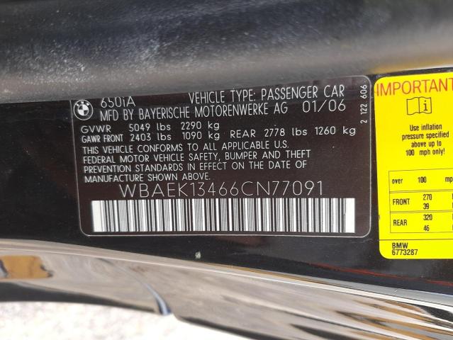 Photo 10 from auction – 2006 BMW 650 I with VIN WBAEK13466CN77091