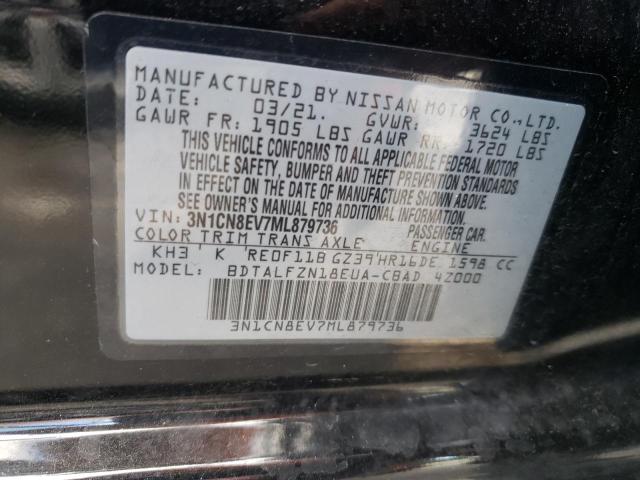 Photo 10 from auction – 2021 NISSAN VERSA SV with VIN 3N1CN8EV7ML879736