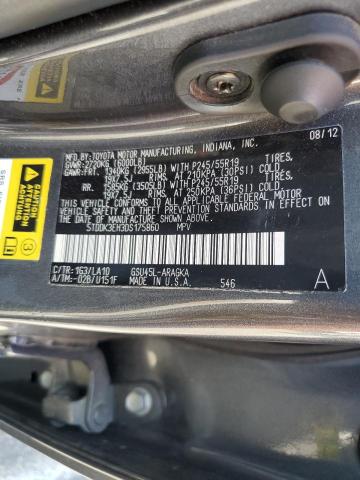 Photo 10 from auction – 2013 TOYOTA HIGHLANDER with VIN 5TDDK3EH3DS175860