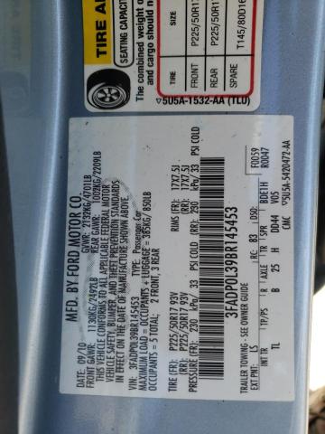 Photo 10 from auction – 2011 FORD FUSION HYB with VIN 3FADP0L39BR145453