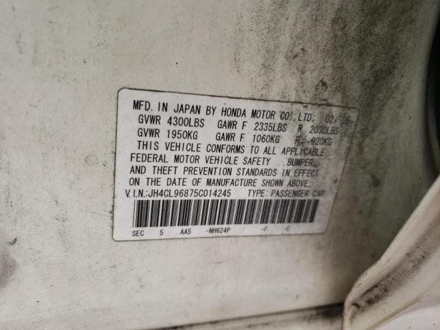 Photo 10 from auction – 2005 ACURA TSX with VIN JH4CL96875C014245