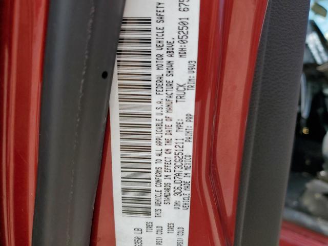 Photo 10 from auction – 2012 DODGE RAM 1500 S with VIN 3C6JD7AT3CG251211