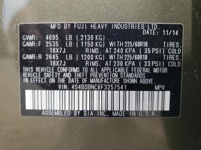 Photo 10 from auction – 2015 SUBARU OUTBACK 2. with VIN 4S4BSBNC6F3257541