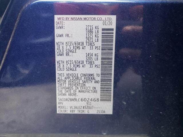 Photo 10 from auction – 2020 NISSAN PATHFINDER with VIN 5N1DR2BN9LC602468
