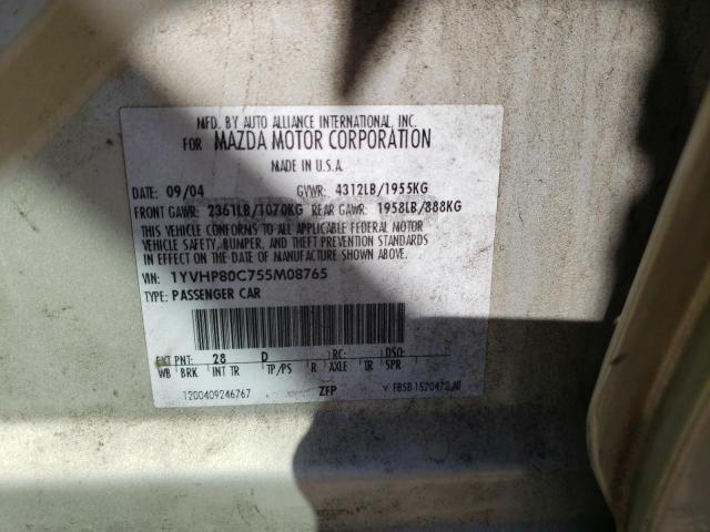 Photo 10 from auction – 2005 MAZDA 6 I with VIN 1YVHP80C755M08765