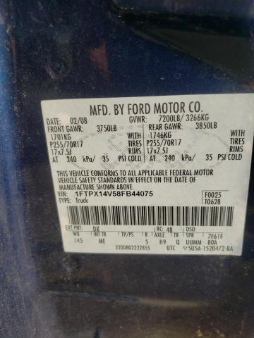 Photo 10 from auction – 2008 FORD F150 with VIN 1FTPX14V58FB44075