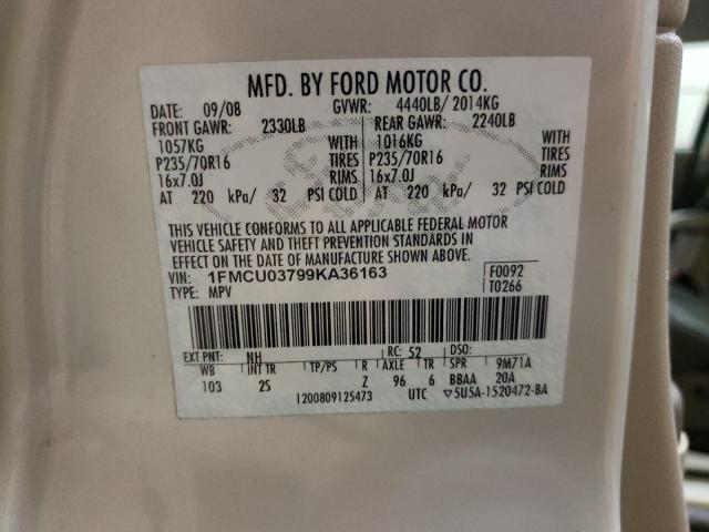 Photo 10 from auction – 2009 FORD ESCAPE XLT with VIN 1FMCU03799KA36163