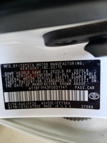 Photo 10 from auction – 2015 TOYOTA CAMRY SE S with VIN 4T1BF1FK3FU031147